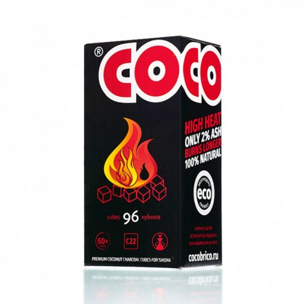 Кокосовый уголь Cocobrico для кальяна  22мм-96шт-1кг фото