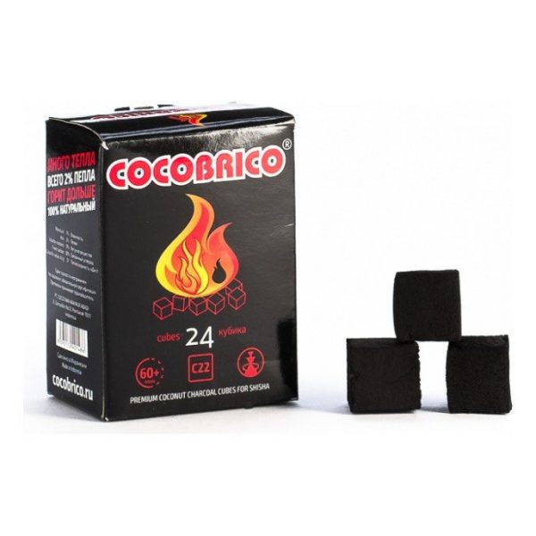 Кокосовый уголь для кальяна Cocobrico (Кокобрико) 22 мм, 24 кубика фото