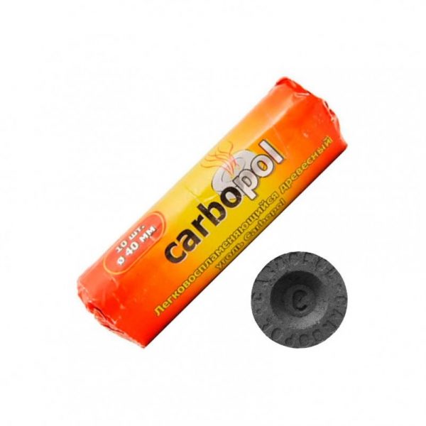 Уголь для кальяна саморазжигающийся Carbopol (Карбопол) 40 мм фото