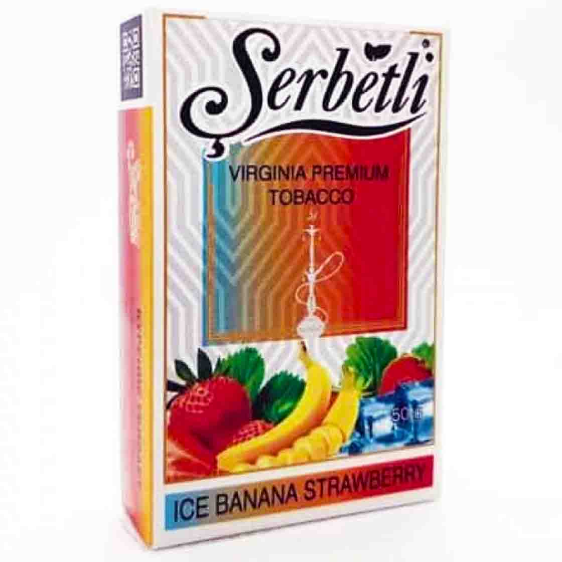 Табак для кальяна <b>Serbetli</b> - Ice Banana Strawberry (Ледяные банан и клубник...