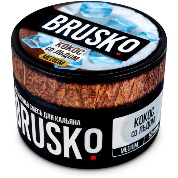 Бестабачная смесь для кальяна Brusko Medium – Кокос со Льдом 50гр фото