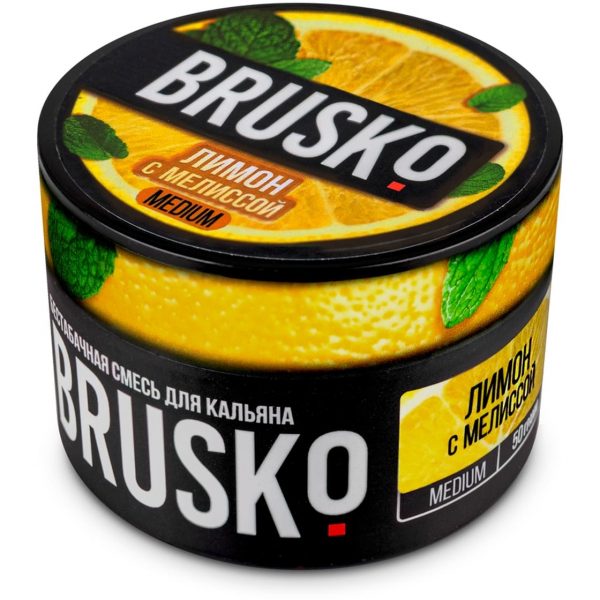 Бестабачная смесь для кальяна Brusko Medium – Лимон с Мелиссой 50гр фото