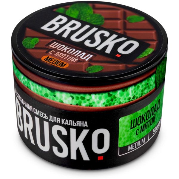 Бестабачная смесь для кальяна Brusko Medium – Шоколад с Мятой 50гр фото