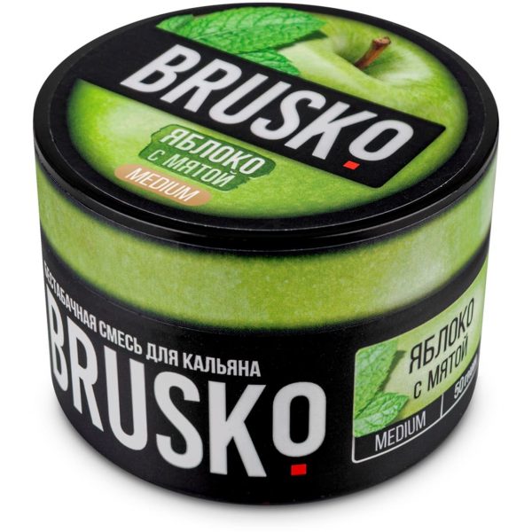 Бестабачная смесь для кальяна Brusko Medium – Яблоко с Мятой 50гр фото
