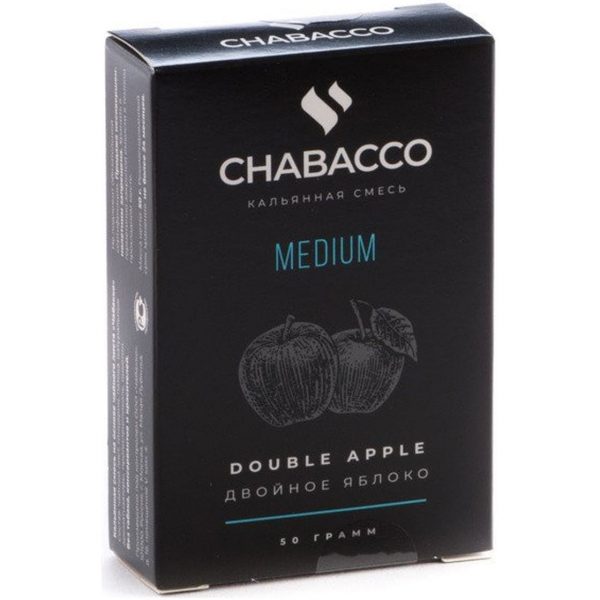 Бестабачная смесь для кальяна Chabacco Medium - Double Apple (Двойное Яблоко) 50гр фото