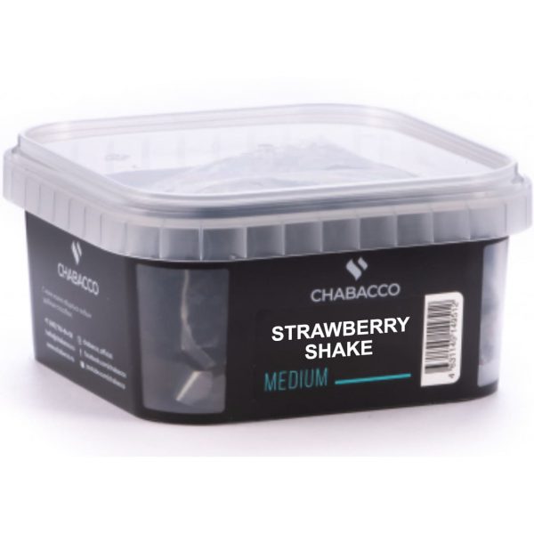 Бестабачная смесь для кальяна Chabacco Medium - Strawberry Shake (Клубничный шик) 200гр фото