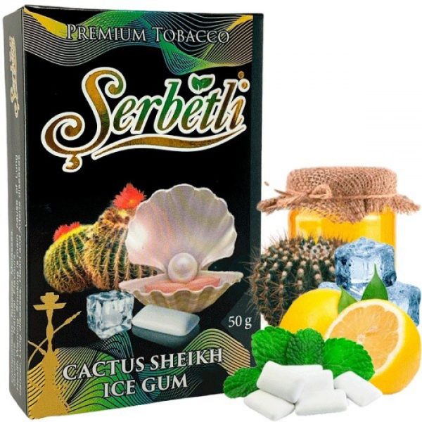 Табак для кальяна Serbetli — Cactus Sheikh Ice Gum (Кактус Шейх Лед Жвачка) 50гр фото