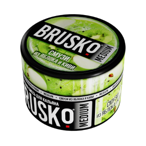 Бестабачная смесь для кальяна Brusko Medium – Смузи из Яблока и Киви 50гр фото