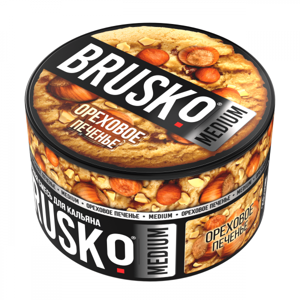 Бестабачная смесь для кальяна Brusko Medium – Ореховое печенье 250гр фото