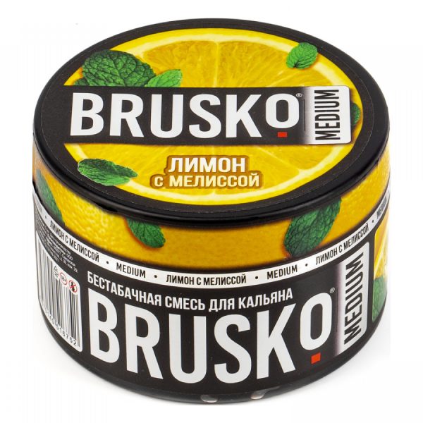 Бестабачная смесь для кальяна Brusko Medium – Лимон с мелиссой 250гр фото