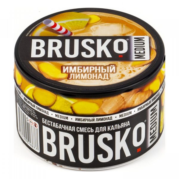 Бестабачная смесь для кальяна Brusko Medium – Имбирный лимонад 250гр фото