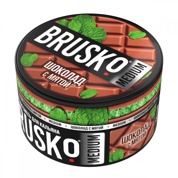 Бестабачная смесь для кальяна Brusko Medium – Шоколад с мятой 250гр фото