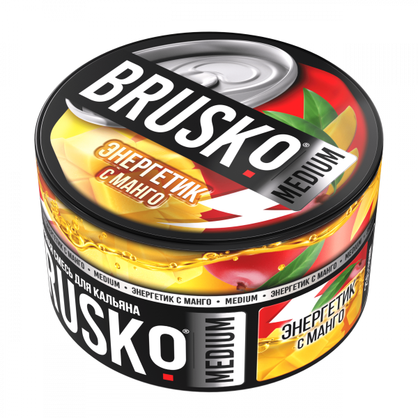 Бестабачная смесь для кальяна Brusko Medium – Энергетик с манго 250гр фото