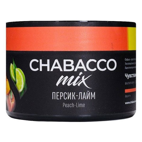 Бестабачная смесь для кальяна Chabacco Medium - Peach-Lime (Персик - Лайм) 40гр фото