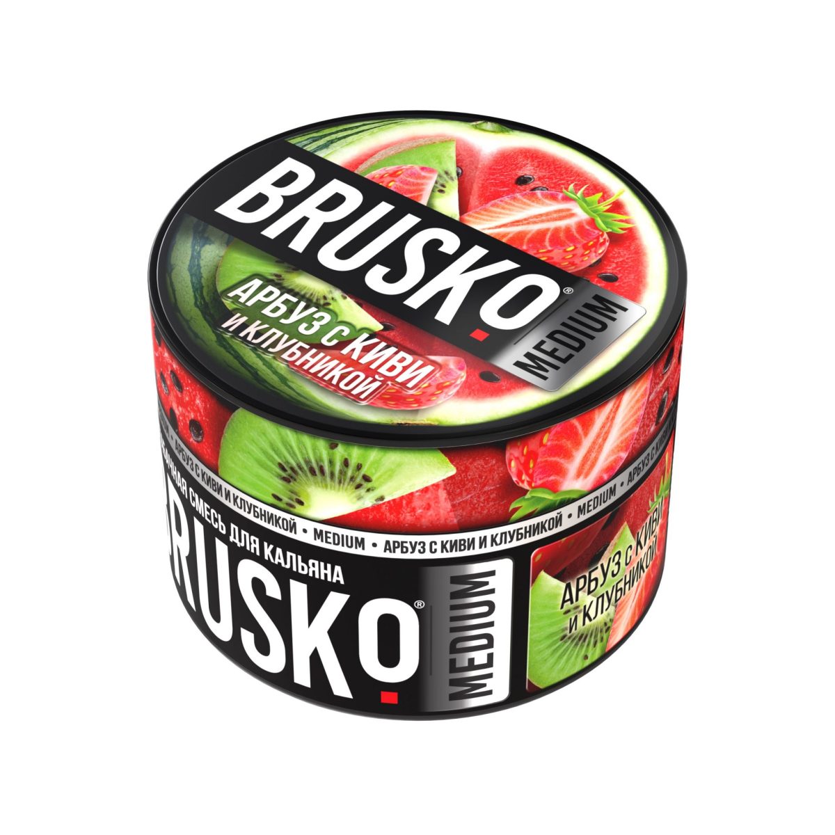 Бестабачная смесь для кальяна Brusko Medium – Арбуз с киви и клубникой 50гр фотография 1