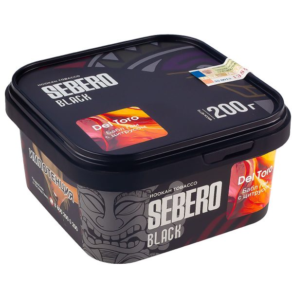 Табак для кальяна Sebero Black - Del Toro (Бабл гам с цитрусом) 200гр фото
