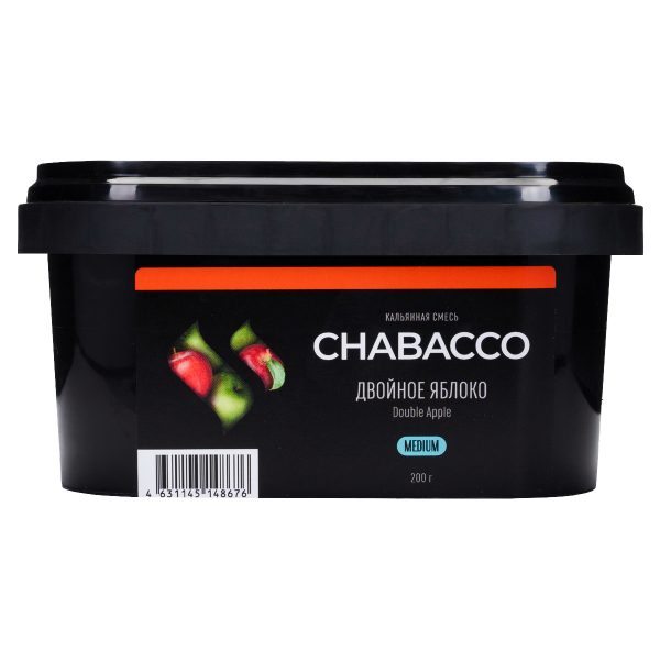 Бестабачная смесь для кальяна Chabacco Medium - Double Apple (Двойное Яблоко) 200гр фото