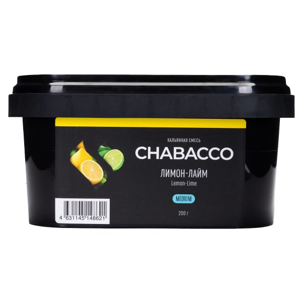 Бестабачная смесь для кальяна Chabacco Medium -  Lemon – Lime (Лимон – Лайм) 200гр фото